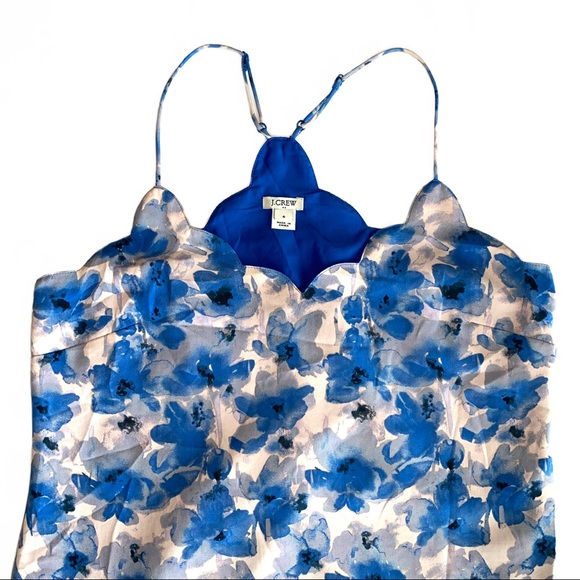 SOLD 💕J Crew Scalloped Floral Spaghetti Strap Tank Top - Picture 4 of 14